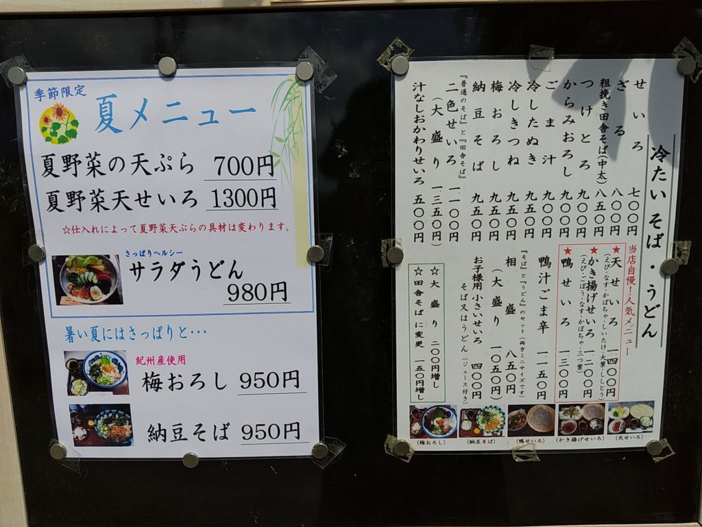 東武増尾駅徒歩5分の手打ちそば みどりにて 夏メニューの夏野菜天せいろをいただく